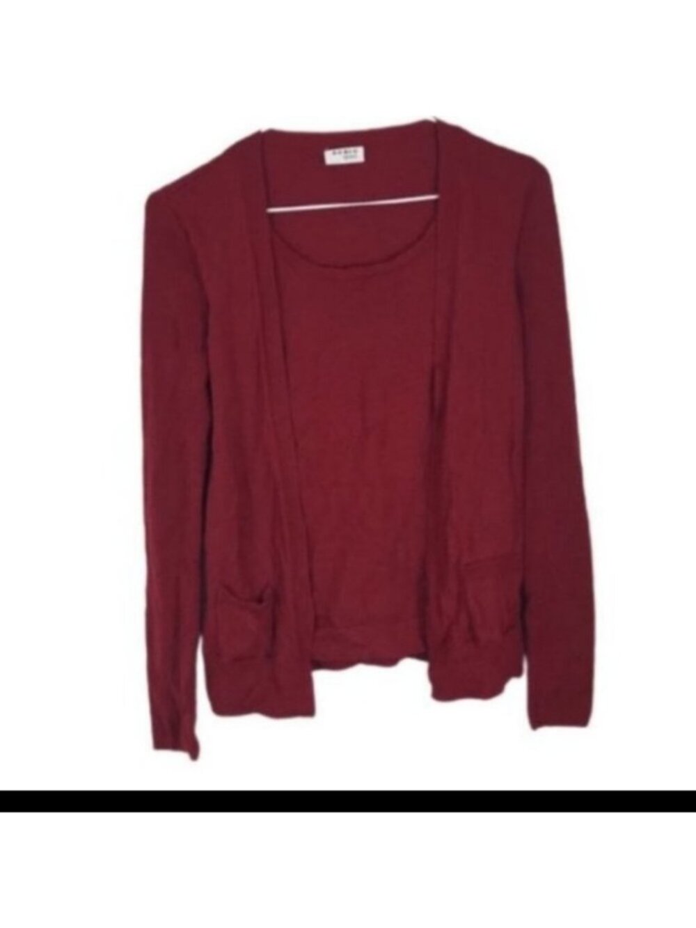 Akris Punto Fooler/Twofer Built-In Cardigan Top - Size 4 - 100% Wool, Red, Mock